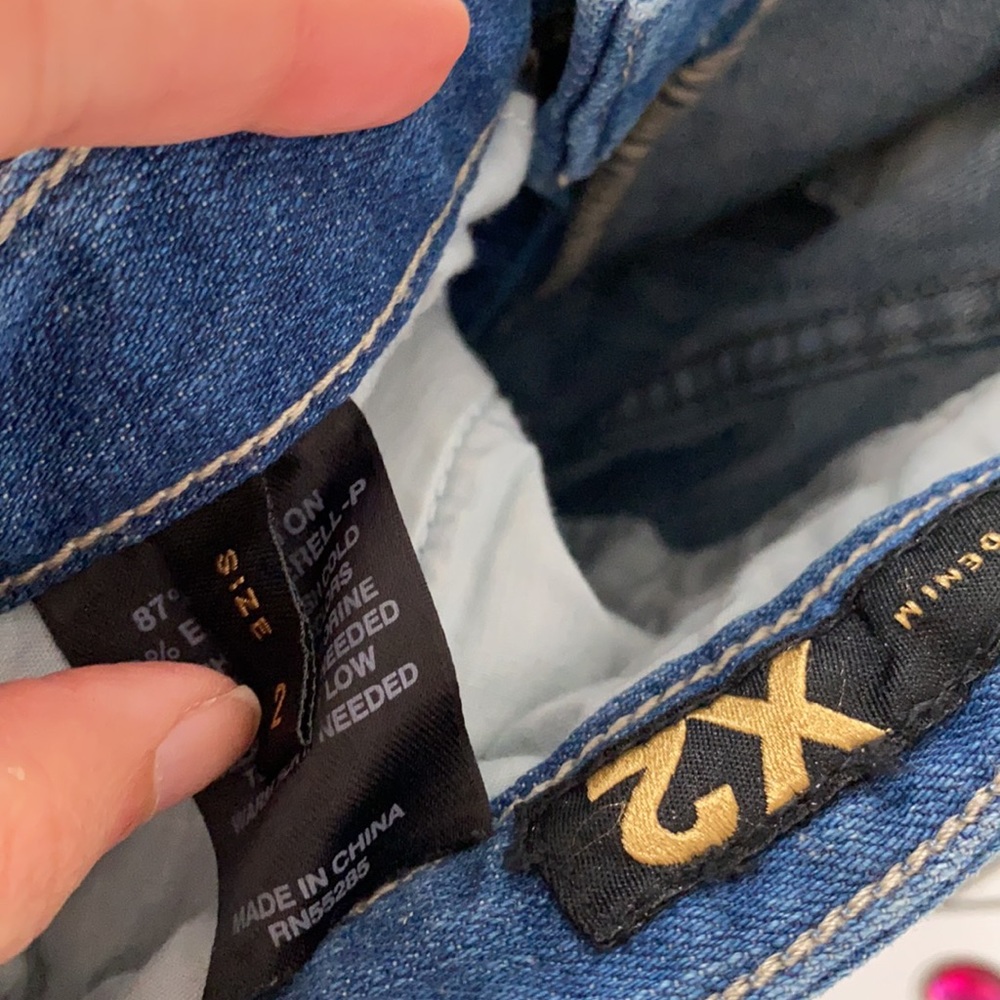 EXPRESS X2 High Waisted Wide Leg Flare Jeans - Picture 8 of 15